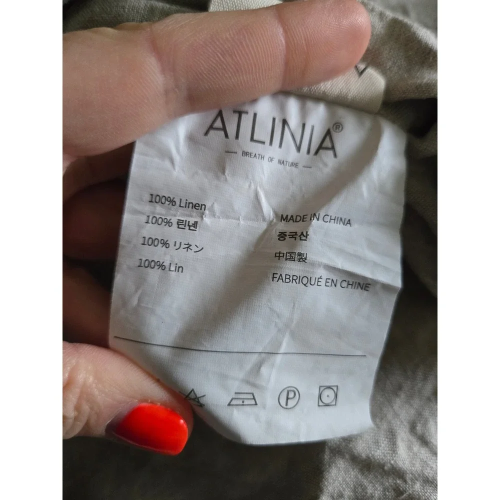 Atlinia King Duvet Cover Oatmeal 100% Linen Breathable Textured Bedding Beige